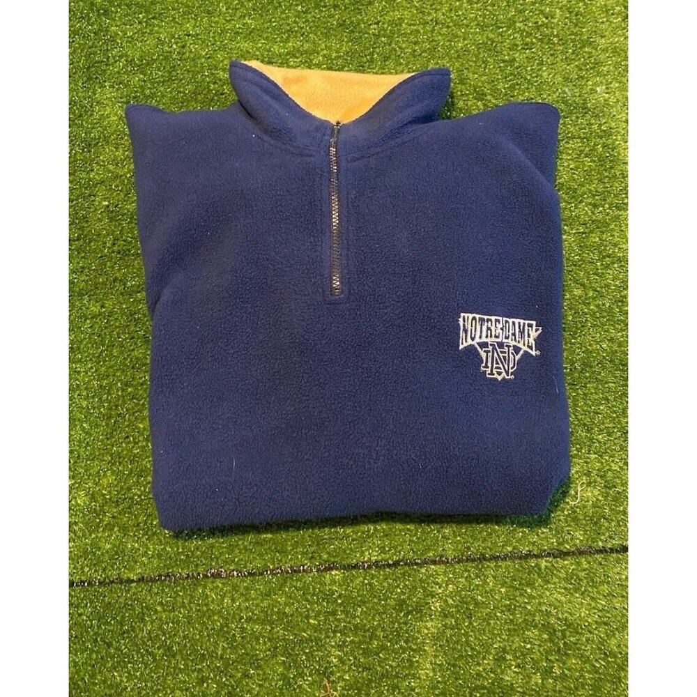 Notre Dame Fighting Irish sweatshirt mens XL blue vintage 1/4 zip pullover RK